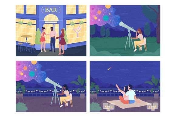 Bringing Stories to Life with Night Scenes with People Illustrations