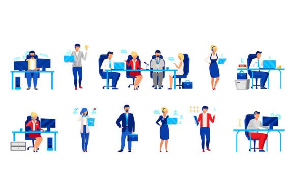 Business Company Staff Svg Illustrations: Your Project's Team