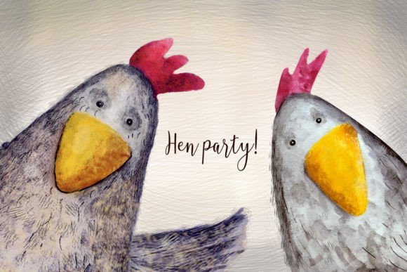 Charming Chicken Illustrations: Hand-Drawn Watercolor Art