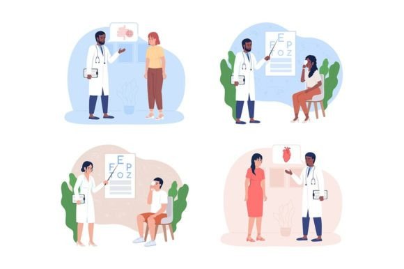 Checkup of Patients Organs Illustrations: A Visual Guide
