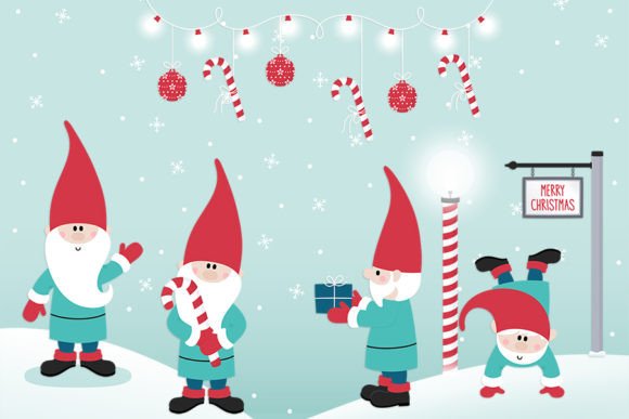 Cheeky Gnomes Christmas Clipart for Festive Designs