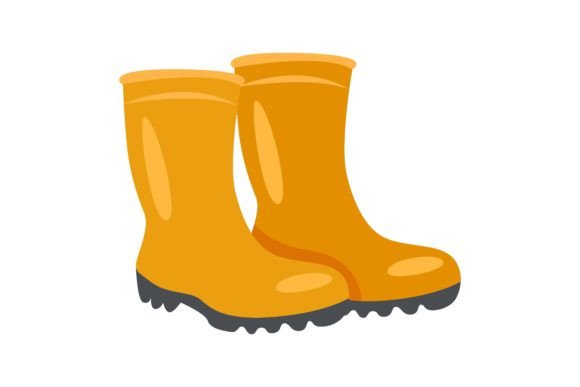Creative Garden Illustrations: Rubber Boots and Tools
