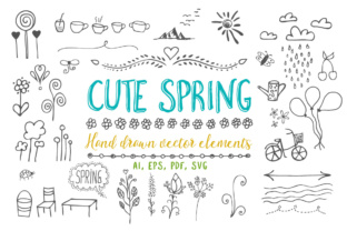 Infuse Your Projects with Handmade Charm Using Cute Spring Vector Illustrations