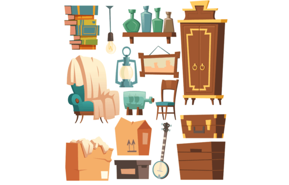 Old Retro Furniture Set Cartoon Vector Illustrations: A Designer's Guide